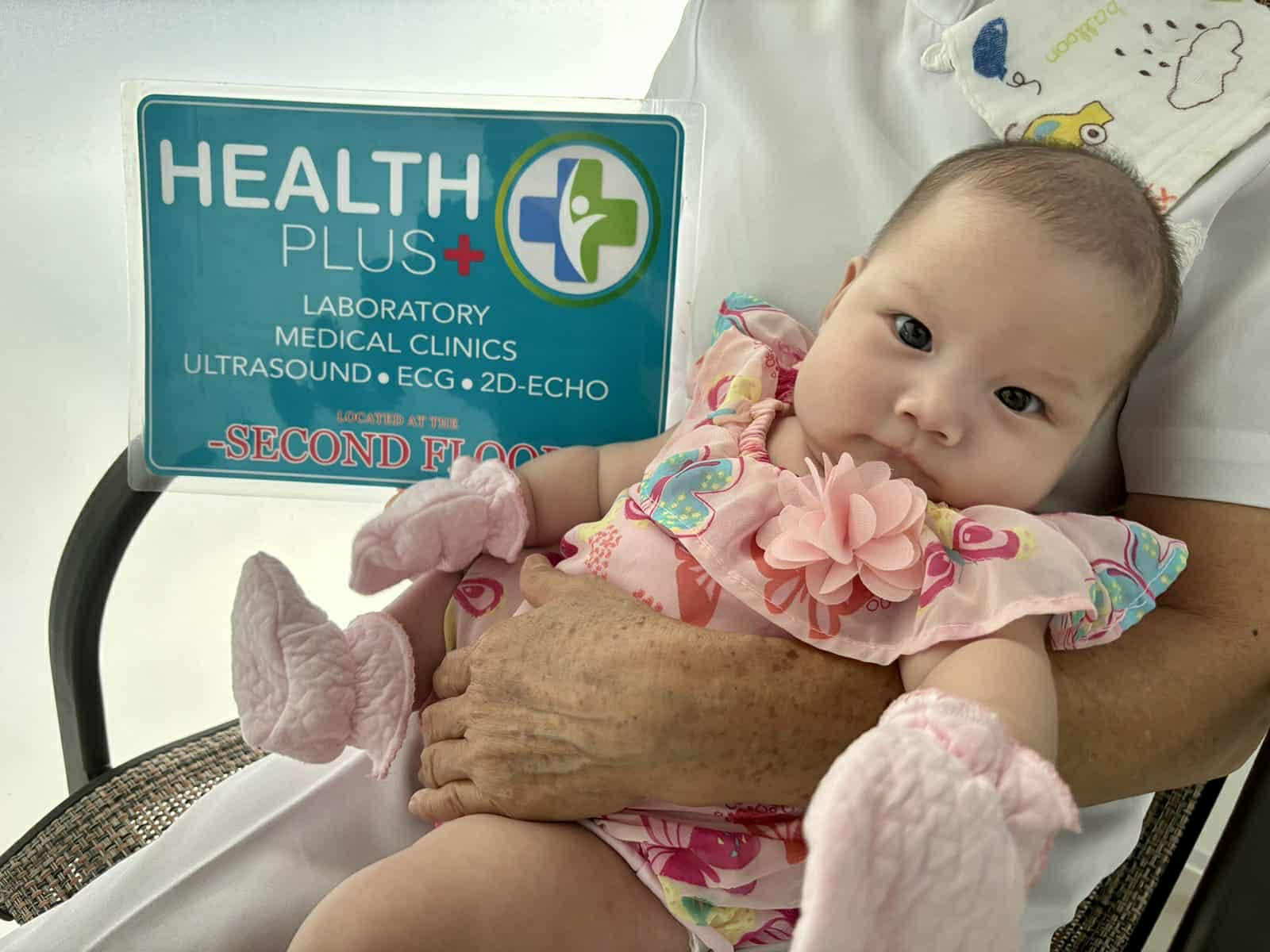Happy baby at clinic